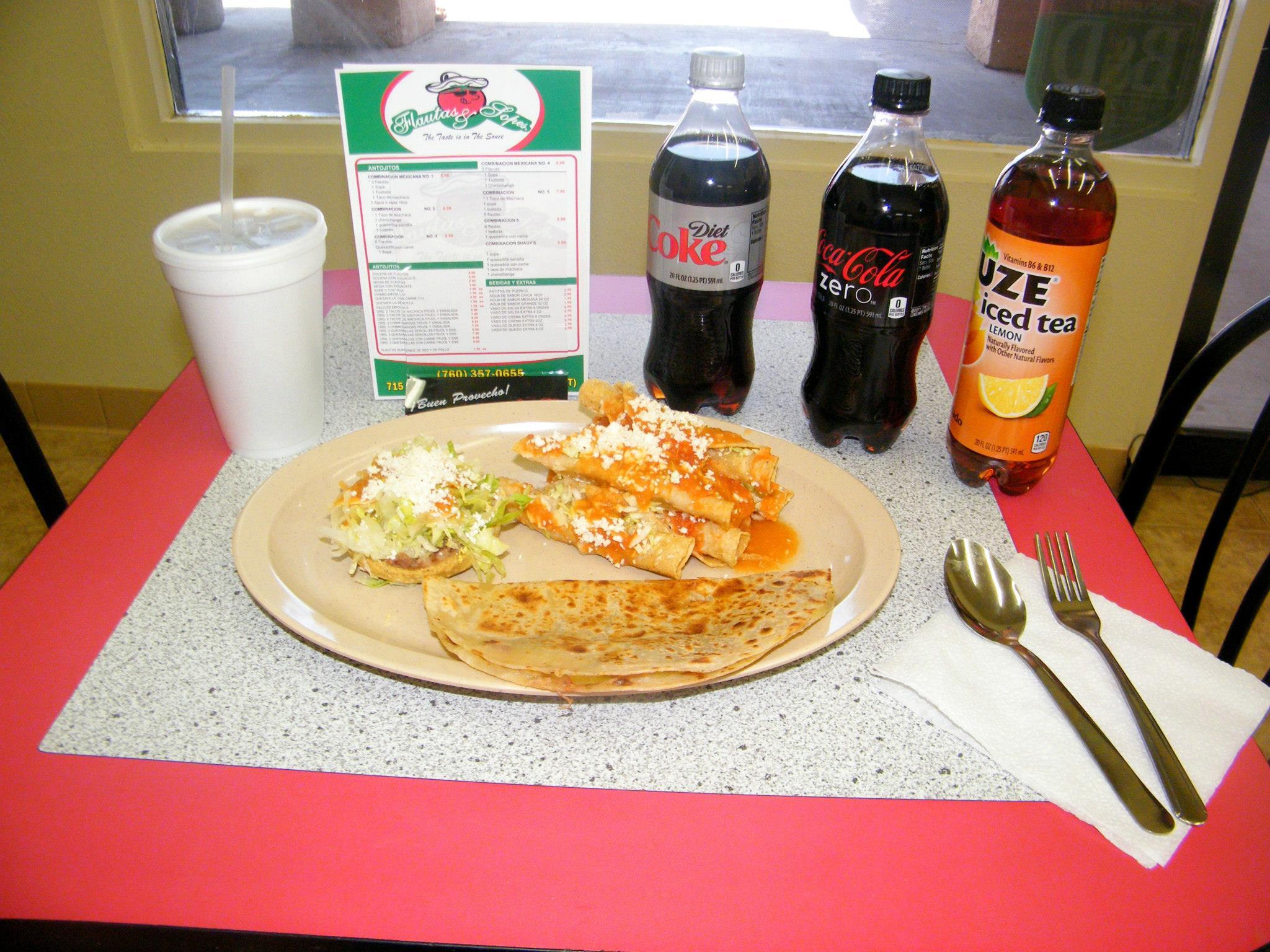 Homemade Mexican food in El Centro, CA (442) 2835090 Flautas & Sopes