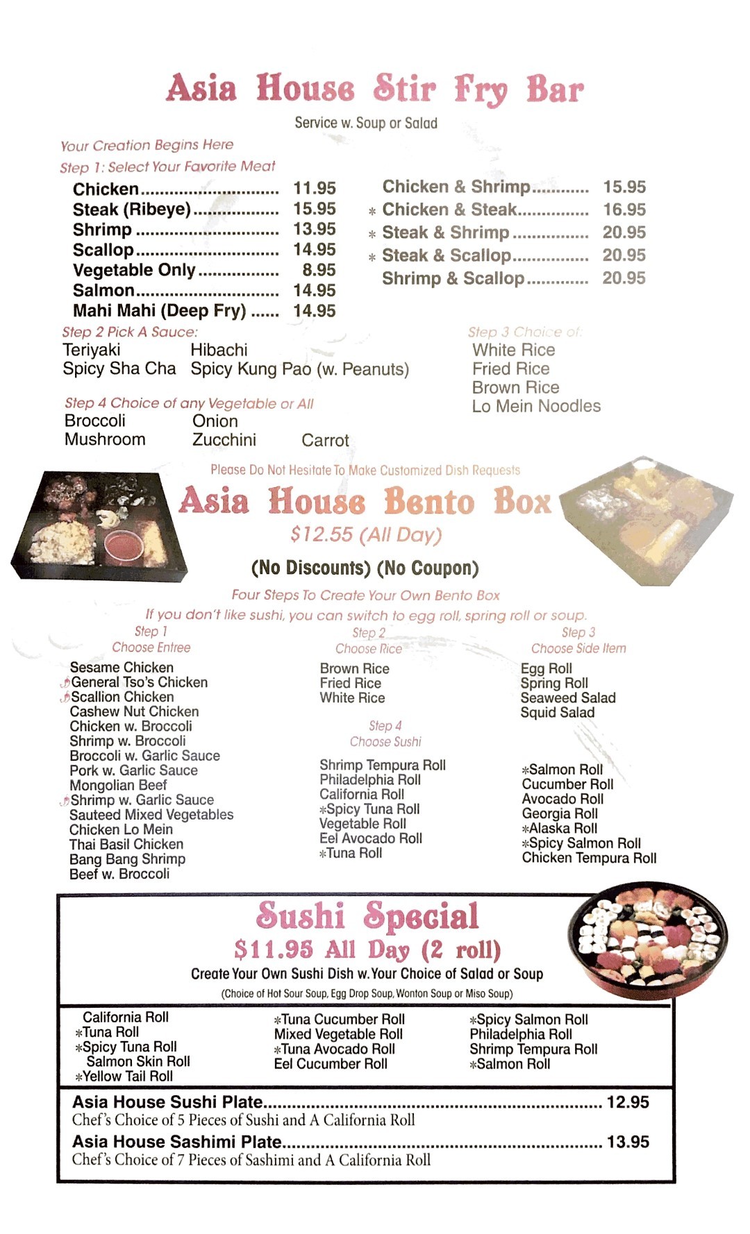 dinner menu