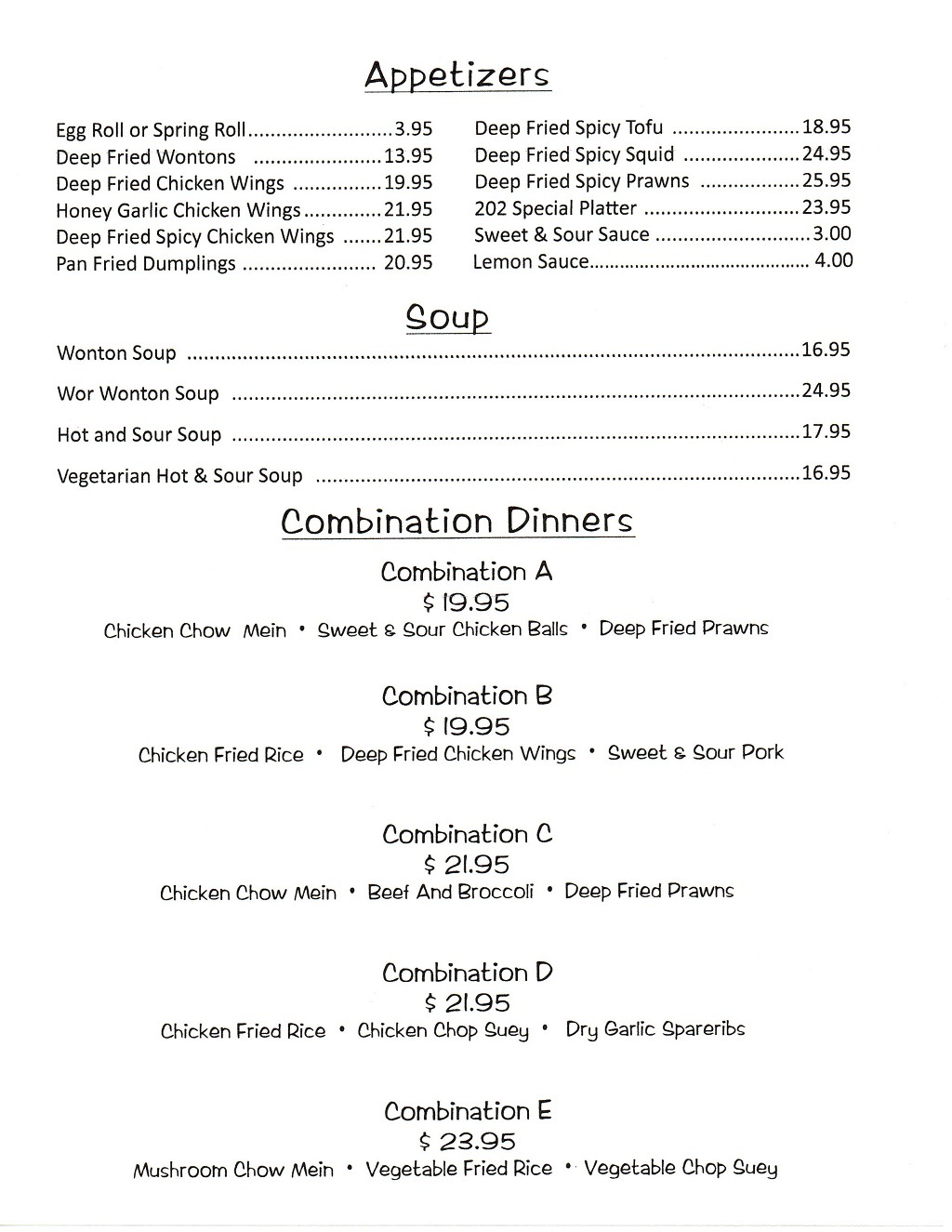 Menu page 1