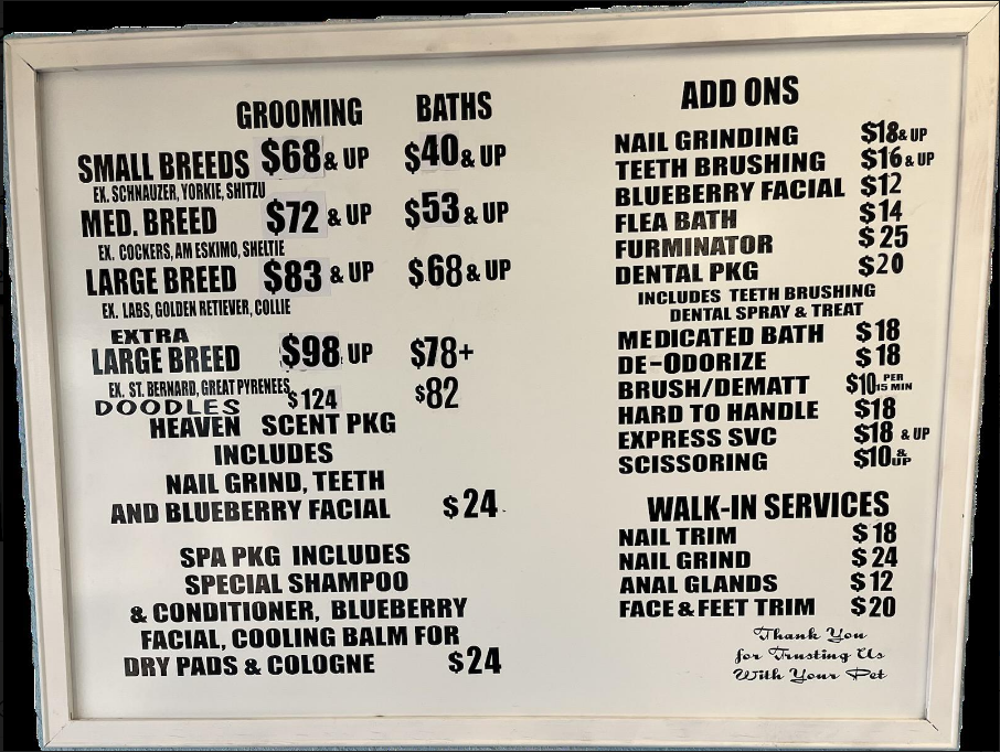 Price list 2026